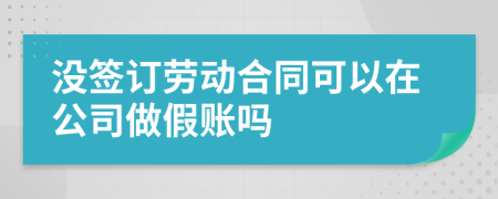 没签订劳动合同可以在公司做假账吗