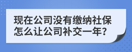 现在公司没有缴纳社保怎么让公司补交一年？