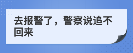 去报警了，警察说追不回来