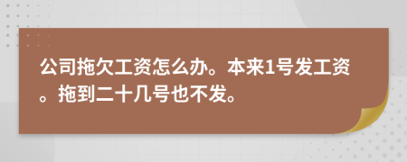 公司拖欠工资怎么办。本来1号发工资。拖到二十几号也不发。