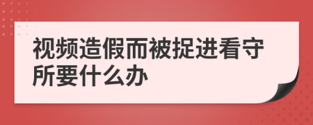 视频造假而被捉进看守所要什么办