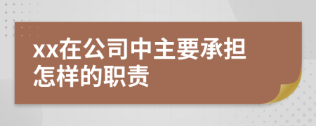 xx在公司中主要承担怎样的职责