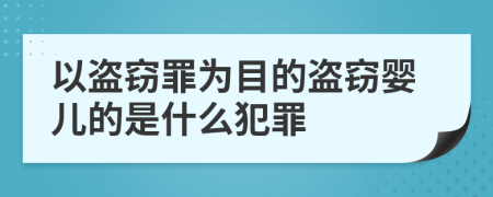 以盗窃罪为目的盗窃婴儿的是什么犯罪