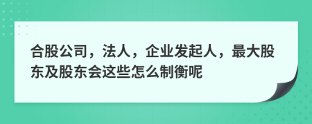 合股公司，法人，企业发起人，最大股东及股东会这些怎么制衡呢
