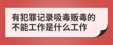 有犯罪记录吸毒贩毒的不能工作是什么工作