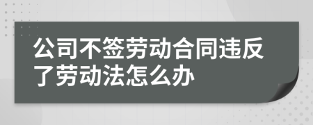 公司不签劳动合同违反了劳动法怎么办