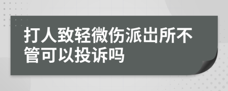 打人致轻微伤派岀所不管可以投诉吗