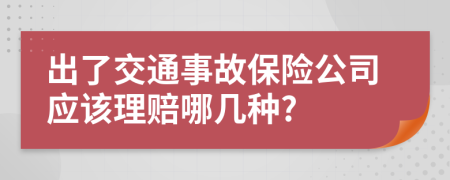 出了交通事故保险公司应该理赔哪几种?