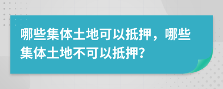 哪些集体土地可以抵押，哪些集体土地不可以抵押？