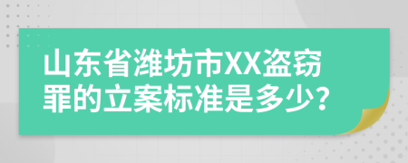 山东省潍坊市XX盗窃罪的立案标准是多少？