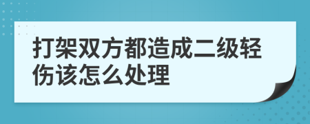 打架双方都造成二级轻伤该怎么处理