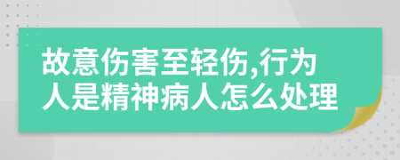 故意伤害至轻伤,行为人是精神病人怎么处理