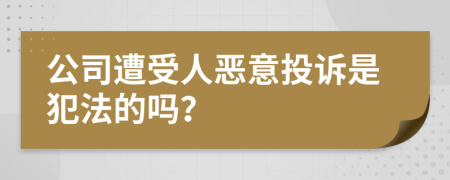 公司遭受人恶意投诉是犯法的吗？