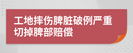 工地摔伤脾脏破例严重切掉脾部赔偿