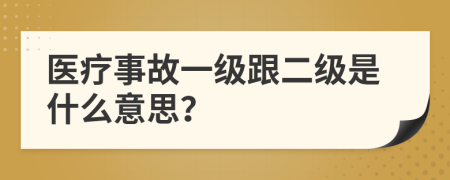 医疗事故一级跟二级是什么意思？