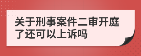 关于刑事案件二审开庭了还可以上诉吗