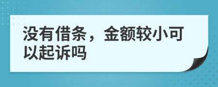 没有借条，金额较小可以起诉吗