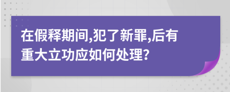 在假释期间,犯了新罪,后有重大立功应如何处理？