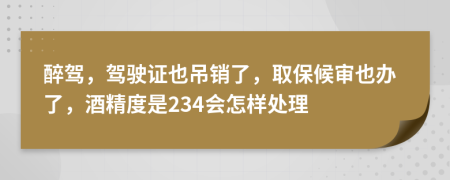 醉驾，驾驶证也吊销了，取保候审也办了，酒精度是234会怎样处理