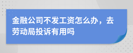 金融公司不发工资怎么办，去劳动局投诉有用吗