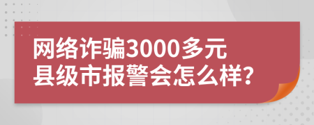 网络诈骗3000多元县级市报警会怎么样？