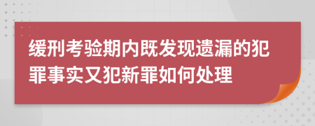 缓刑考验期内既发现遗漏的犯罪事实又犯新罪如何处理