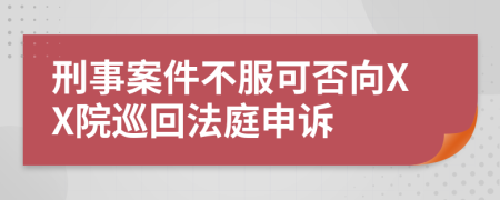 刑事案件不服可否向XX院巡回法庭申诉