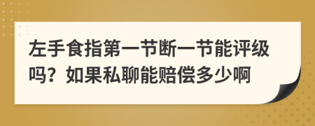 左手食指第一节断一节能评级吗？如果私聊能赔偿多少啊