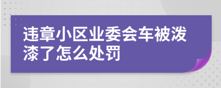 违章小区业委会车被泼漆了怎么处罚
