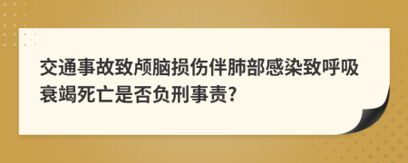 交通事故致颅脑损伤伴肺部感染致呼吸衰竭死亡是否负刑事责?