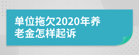 单位拖欠2020年养老金怎样起诉