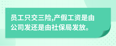 员工只交三险,产假工资是由公司发还是由社保局发放。