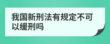 我国新刑法有规定不可以缓刑吗