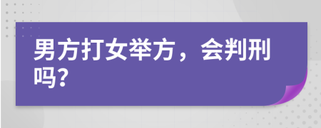 男方打女举方，会判刑吗？