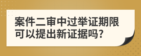 案件二审中过举证期限可以提出新证据吗?