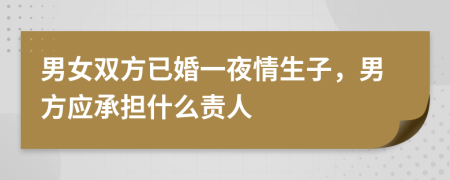 男女双方已婚一夜情生子，男方应承担什么责人