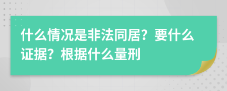 什么情况是非法同居？要什么证据？根据什么量刑