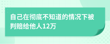 自己在彻底不知道的情况下被判赔给他人12万