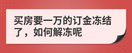 买房要一万的订金冻结了，如何解冻呢