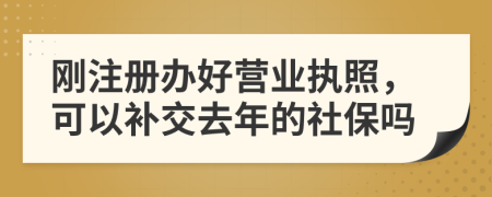 刚注册办好营业执照，可以补交去年的社保吗