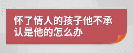 怀了情人的孩子他不承认是他的怎么办