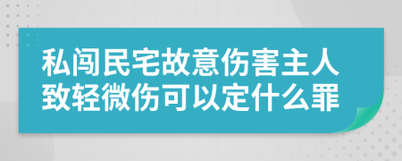 私闯民宅故意伤害主人致轻微伤可以定什么罪