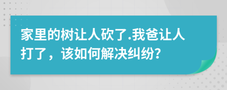 家里的树让人砍了.我爸让人打了，该如何解决纠纷？