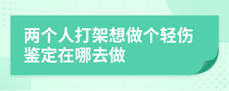 两个人打架想做个轻伤鉴定在哪去做