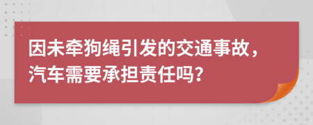 因未牵狗绳引发的交通事故，汽车需要承担责任吗？