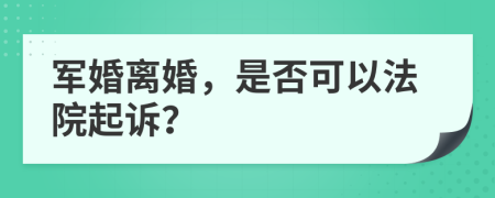 军婚离婚，是否可以法院起诉？