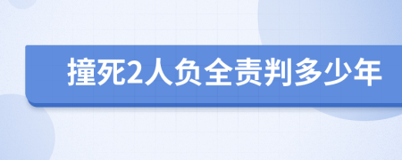 撞死2人负全责判多少年