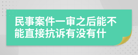 民事案件一审之后能不能直接抗诉有没有什