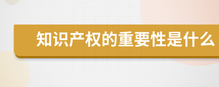知识产权的重要性是什么