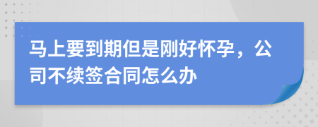 马上要到期但是刚好怀孕，公司不续签合同怎么办